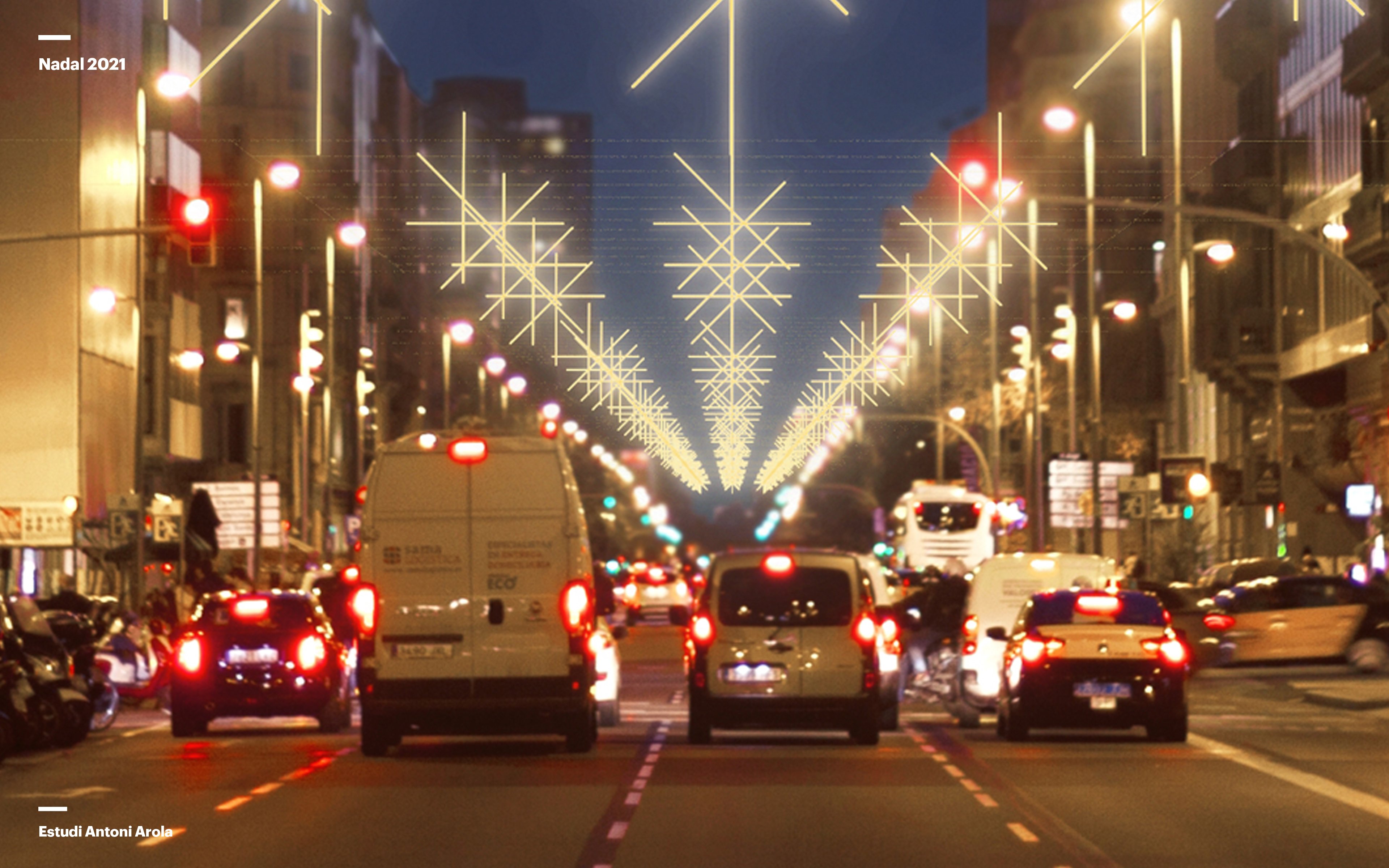 Luces Navidad barcelona 2021 Estudio Arola ayuntamiento ARAGÓN