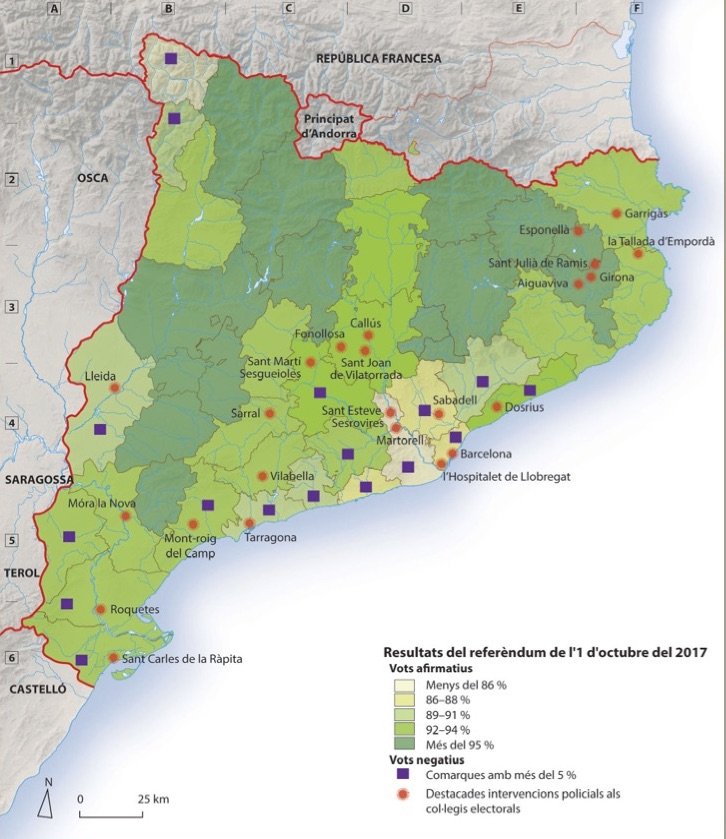 Mapa 1 de octubre Atlas Manual de Historia de Catalunya Víctor Hurtado
