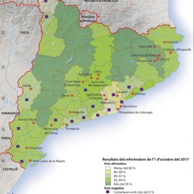 Mapa 1 d'octubre Atles Manual d'Història de Catalunya Víctor Hurtado