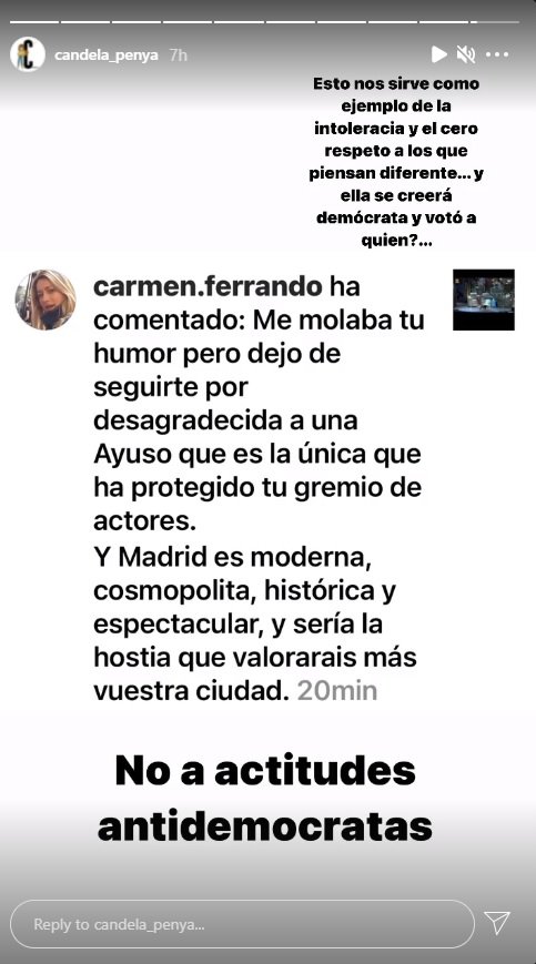 Perfil de Instagram de Candela Peña