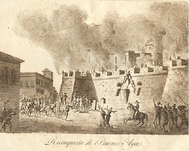 Representació de les guerres contra les invasions britàniques (1806 1807). Font Gobierno de la ciudad de Buenos Aires