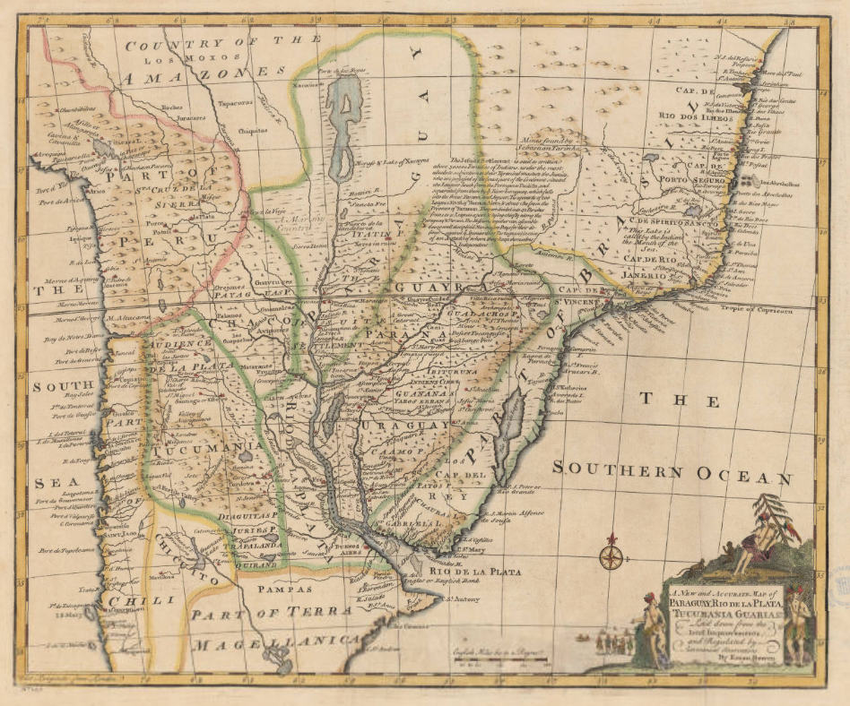 Mapa del Virreinato de Rio de la Plata (1763). Fuente Cartoteca de Catalunya
