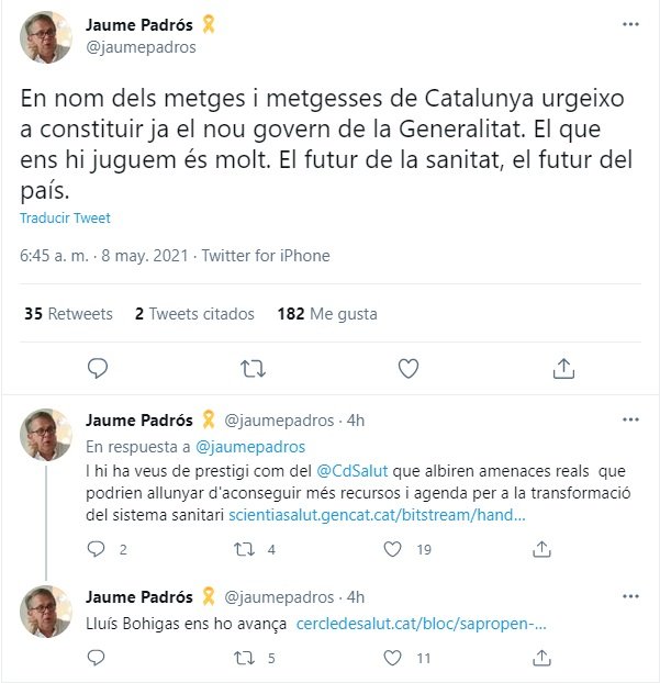 Jaume Padros TUIT Gobierno