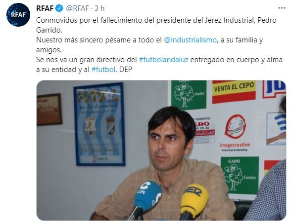 Muerte Pedro Garrido RFAF TUIT