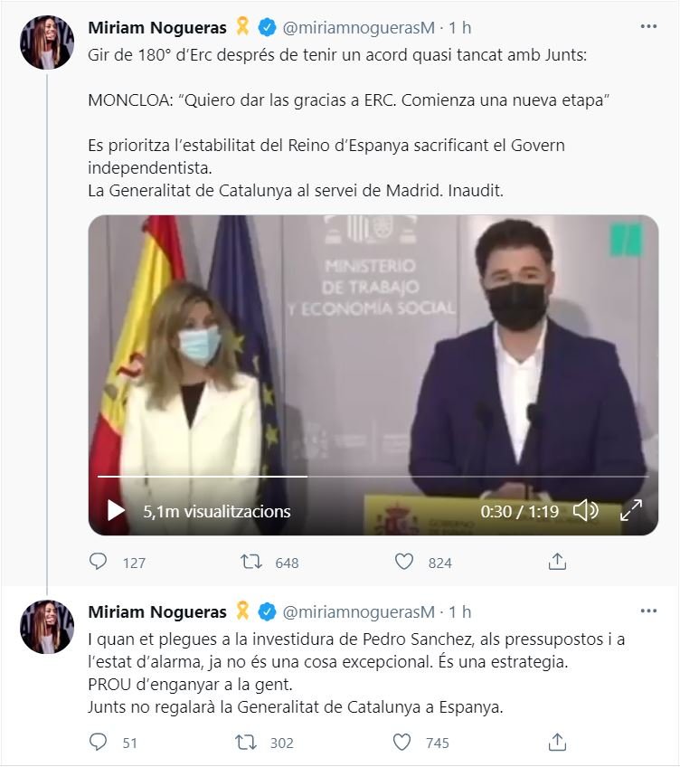 TUIT Nogueras ERC Gobierno