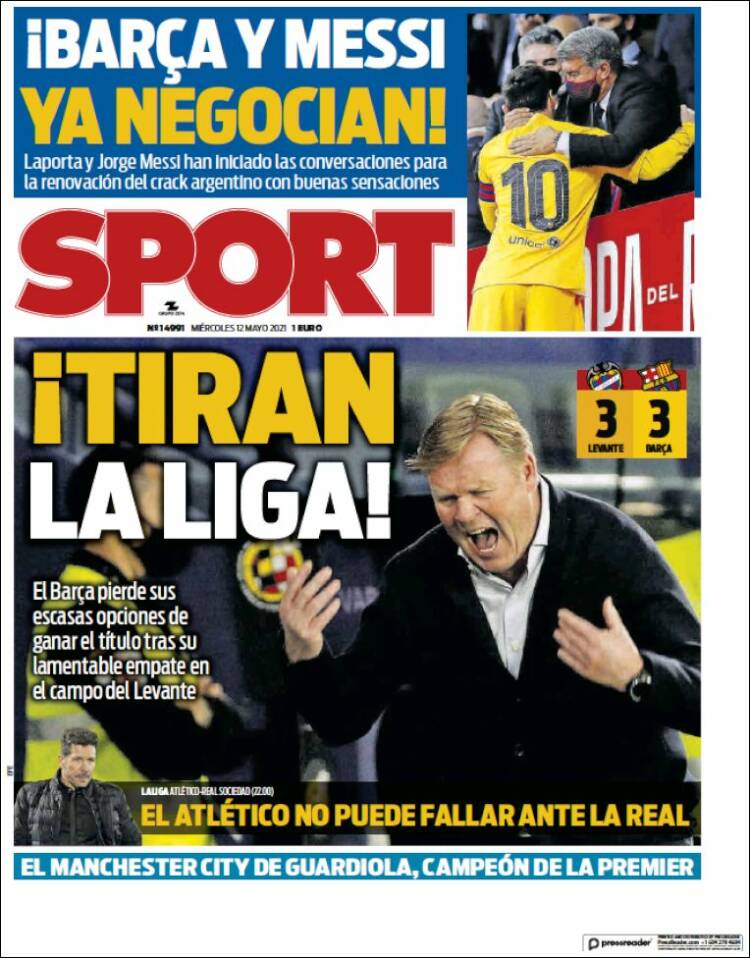 Sport Portada 12 05 2021 Sport Portada 12 05 2021