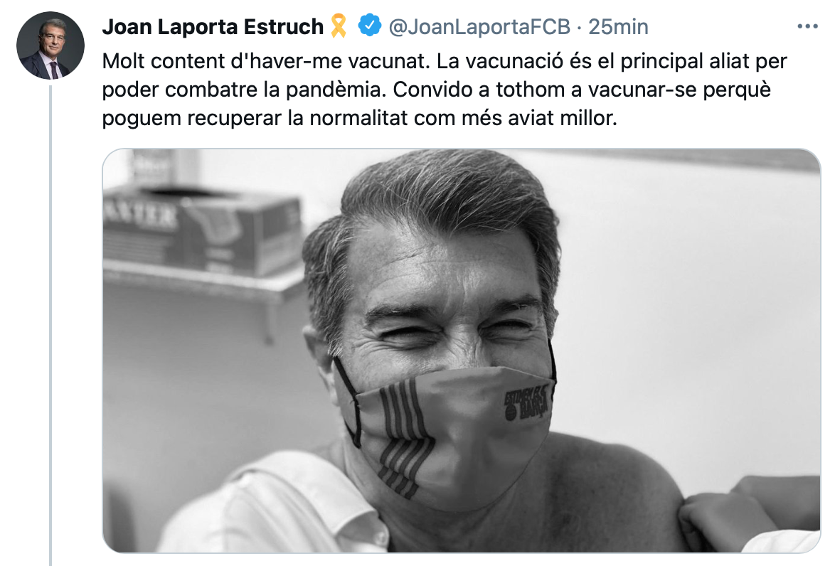 TUIT Joan Laporta vacuna coronavirus CAT