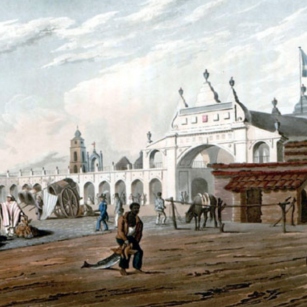 Representació del mercat de la Recova. Buenos Aires (1820), obra de Emeric Essex Vidal. Font Biblioteca Virtual Miguel de Cervantes