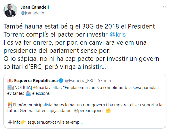 TUIT JOAN CANADELL ERC INSISTENCIA INVESTIDURA