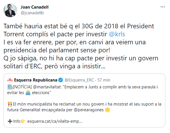 TUIT JOAN CANADELL ERC INSISTENCIA INVESTIDURA TUIT JOAN CANADELL ERC INSISTENCIA INVESTIDURA