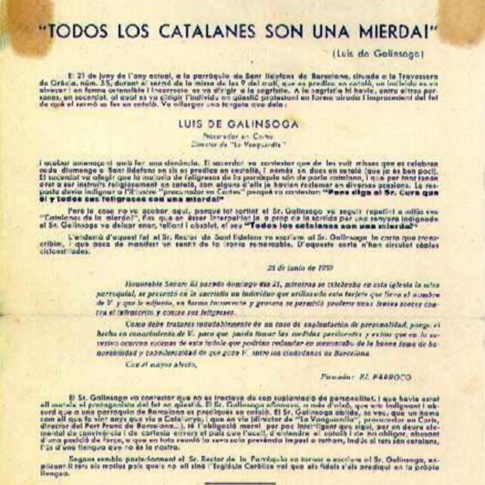 Galinsoga ("Todos los catalanes son una mierda") toma posesión de La Vanguardia