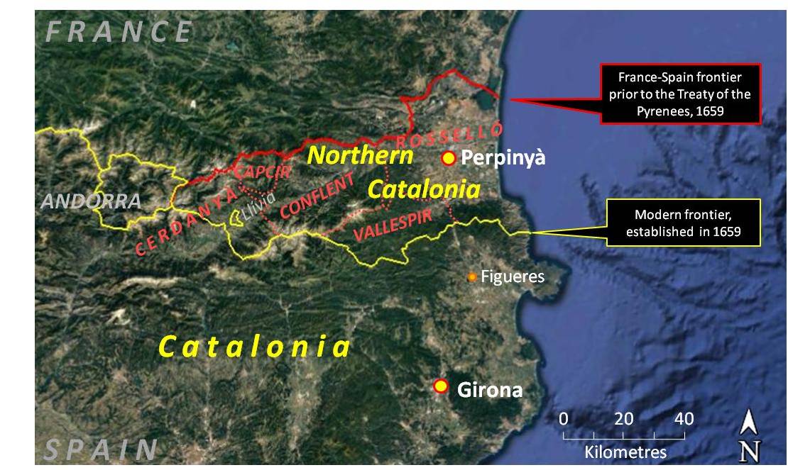 Northern Catalonia comarques frontera ENG