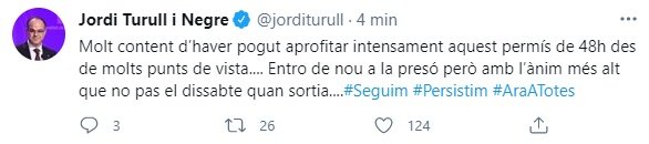 TUIT Jodi Turull acuerdo investidura ERC Junts TUIT Jodi Turull acuerdo investidura ERC Junts