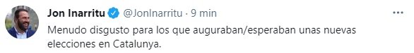TUIT Jon Inarritu acuerdo investidura ERC Junts