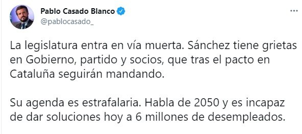 Pablo Casado Govern TUIT
