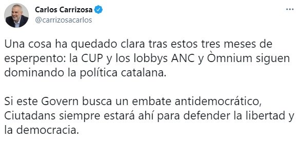 Carlos Carrizosa Gobierno TUIT