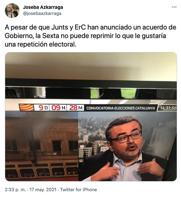 tuit La Sexta elecciones Catalunya