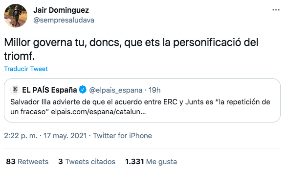 Perfil de Twitter de Jair Domínguez