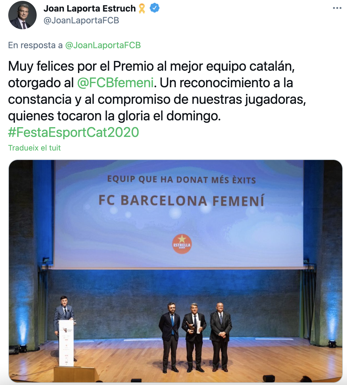 Laporta esport catala Barca femenino TUIT