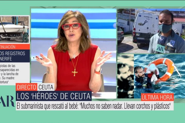 ana Rosa Quintana con la cruz de la victoria Telecinco