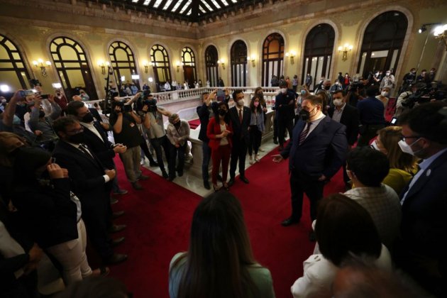 Oriol Junqueras dins del Parlament investidura W Sergi Alcàzar