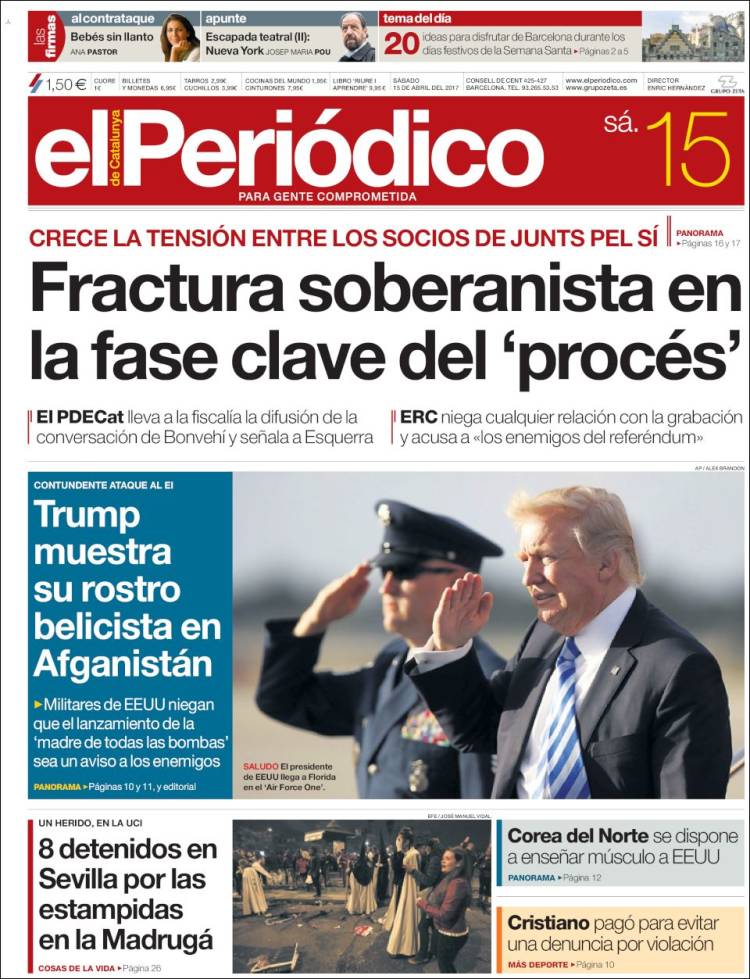 Rufián compara la portada de 'El Periódico' con el 'Día de la marmota'