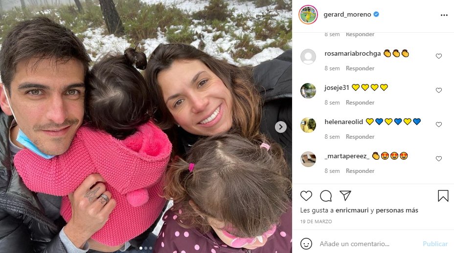 Gerard Moreno, su mujer Núria y laso hijas @gerardmoreno