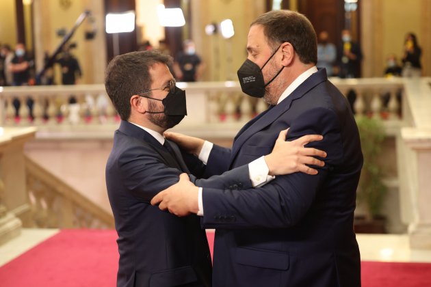 Pere Aragonés y Oriol Junqueras Sergi Alcàzar