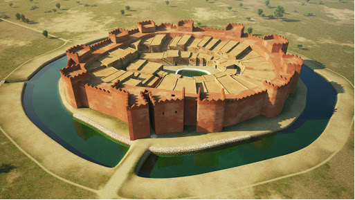 Reconstrucción virtual de una ciudad palacio norte ibérica. Los Vilars d'Arbeca. Fuente Museo de Historia de Catalunya