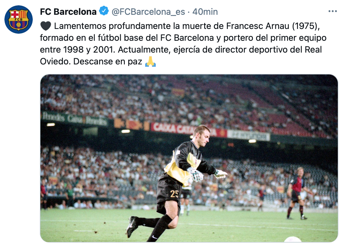 TUIT Barca Francesc Arnau muerte ES