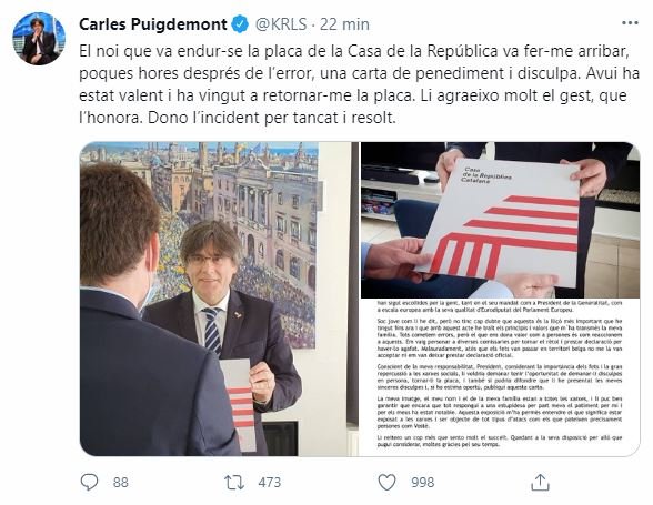 TUIT puigdemont