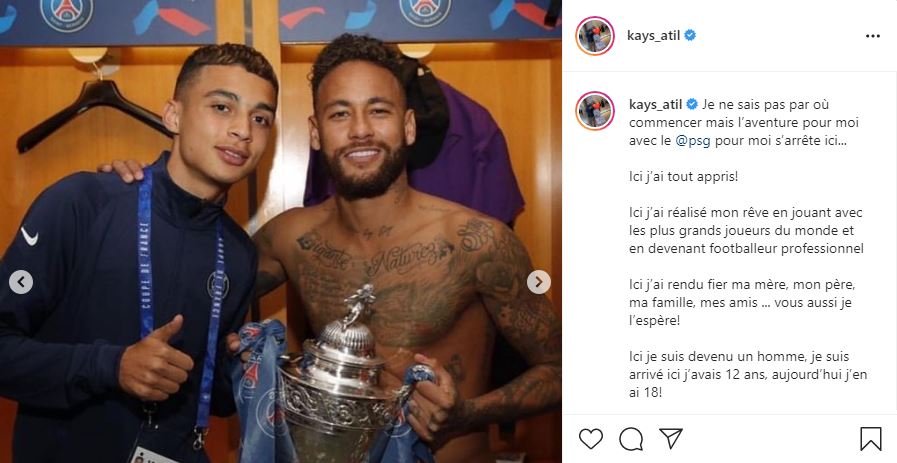 Kays Ruiz Instagram PSG TUIT