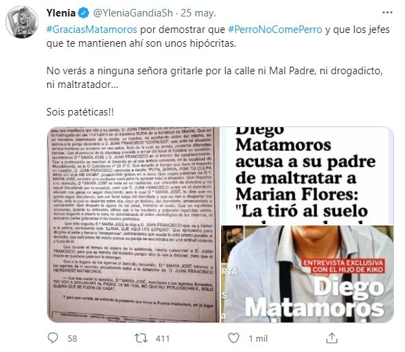 Perfil de Twitter de Ylenia Padilla