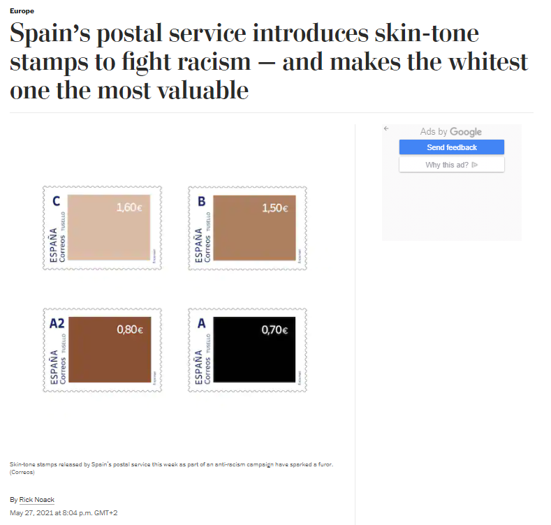 TITULAR ARTICULO CORREOS RACISMO