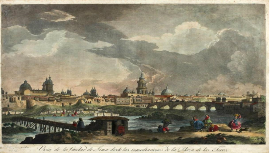Vista de Lima (finales del siglo XVIII). Font Museo Naval de Madrid