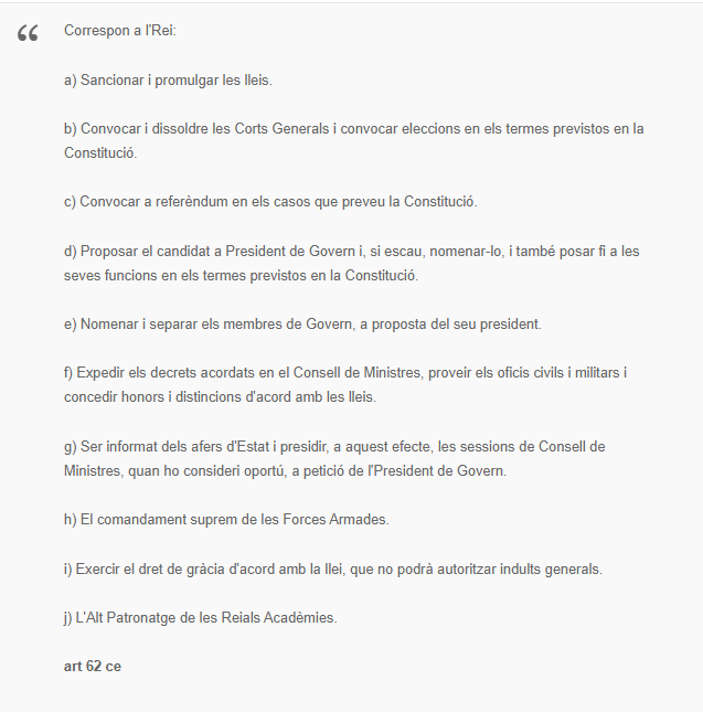 FUNCIONAS REY ESPAÑA CONSTITUCION ESPAÑOLA