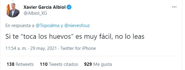 tuit respuesta Albiol