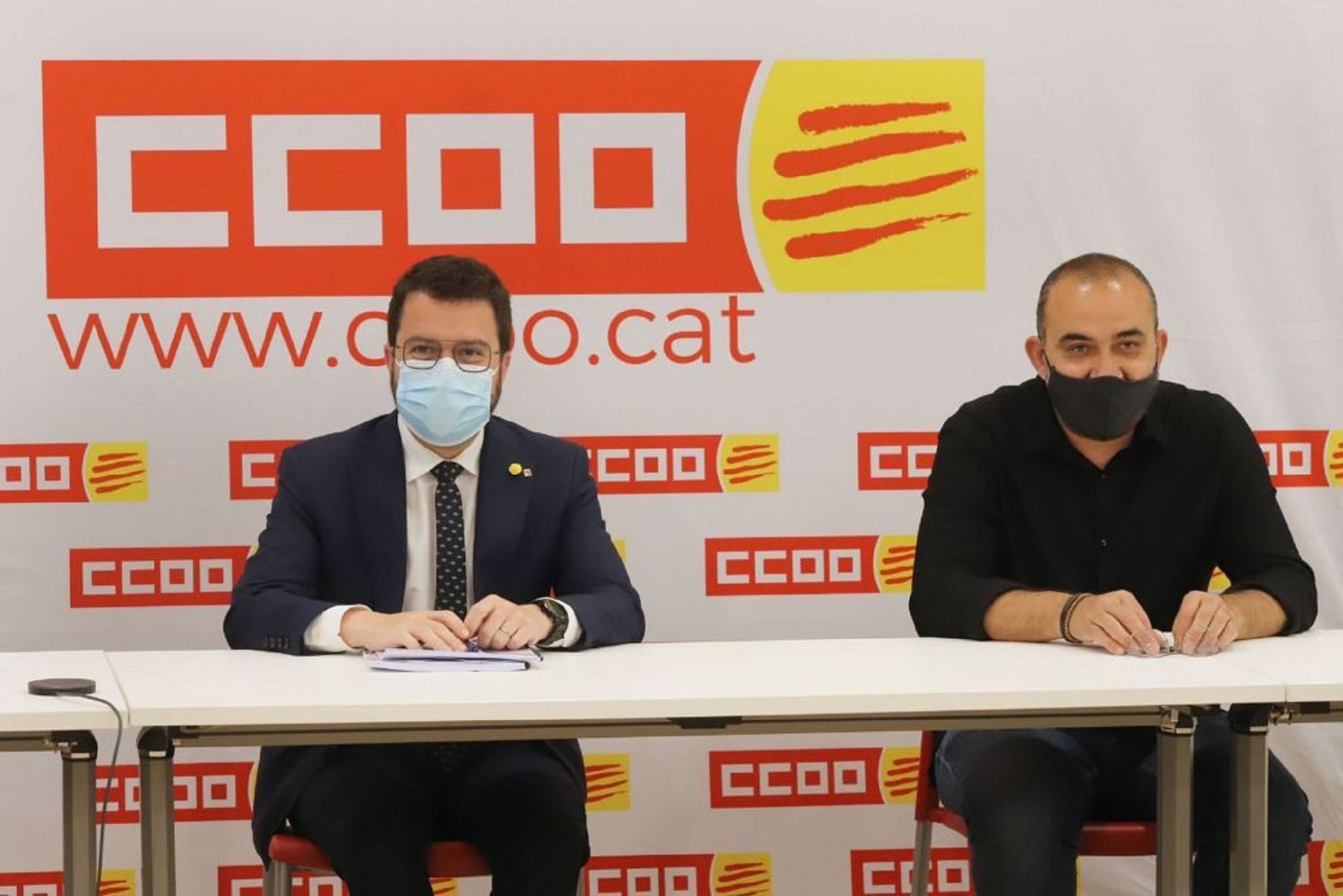 Aragonès emplaza a CCOO a trabajar en el diálogo para no dejar a nadie atrás