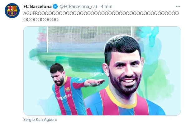 Kun Aguero Barca FC Barcelona TUIT