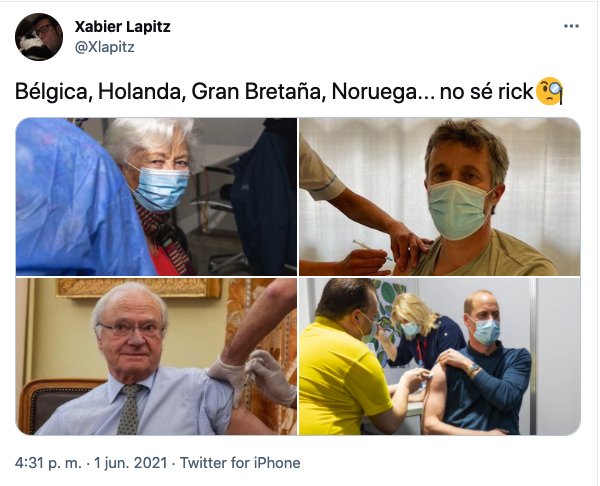 tuit Xabier Lapitz monarquías vacunación