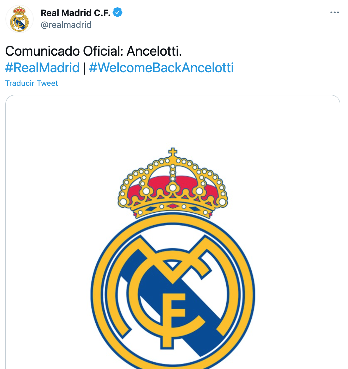 TUIT Carlo Ancelotti Madrid