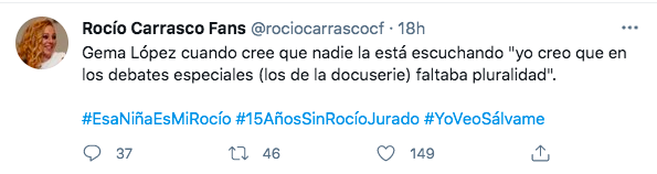 Perfil de Twitter de los fans de Rocío Carrasco