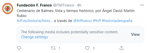 contenido sensible twitter fundación francisco franco