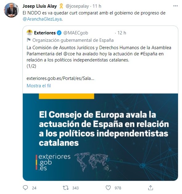 TUIT Josep Lluis Alay consejo europa