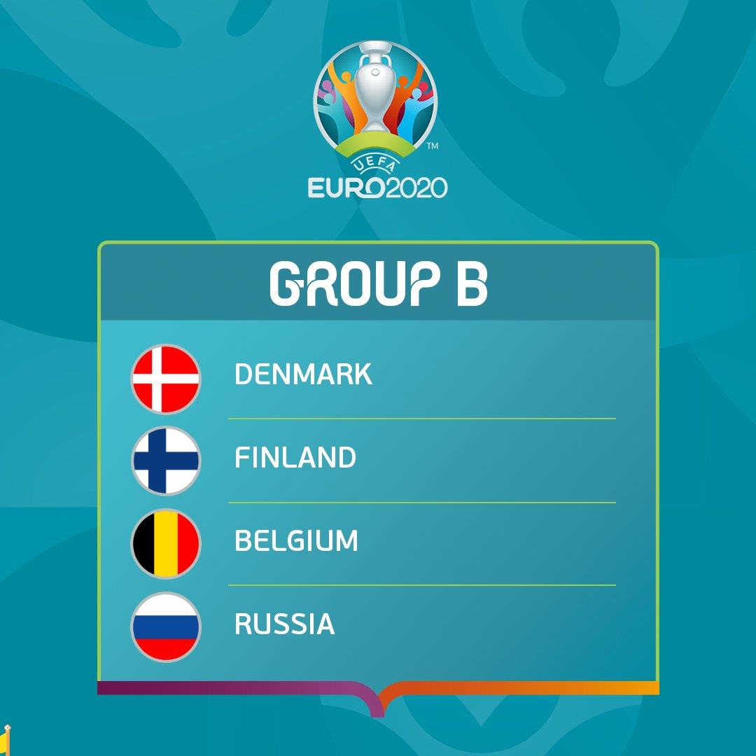 Grup B de l'Eurocopa: Bèlgica, Rússia, Dinamarca i Finlàndia