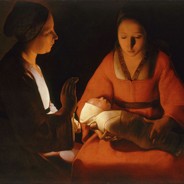Representació del nen, la mare i l'àvia (Jesús, la Mare de Deu, i Santa Anna), obra de Georges Latour (segle XVII). Font Museu de Belles Arts de Rennes