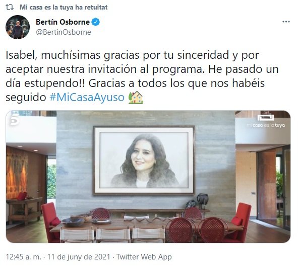 TUIT Bertin Osborne Isabel Diaz Ayuso