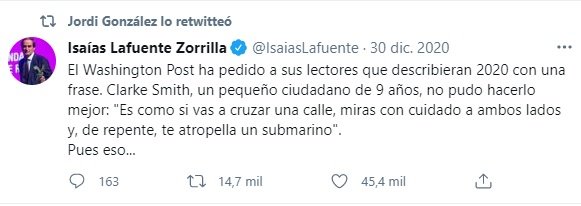 Perfil de Twitter de Jordi González