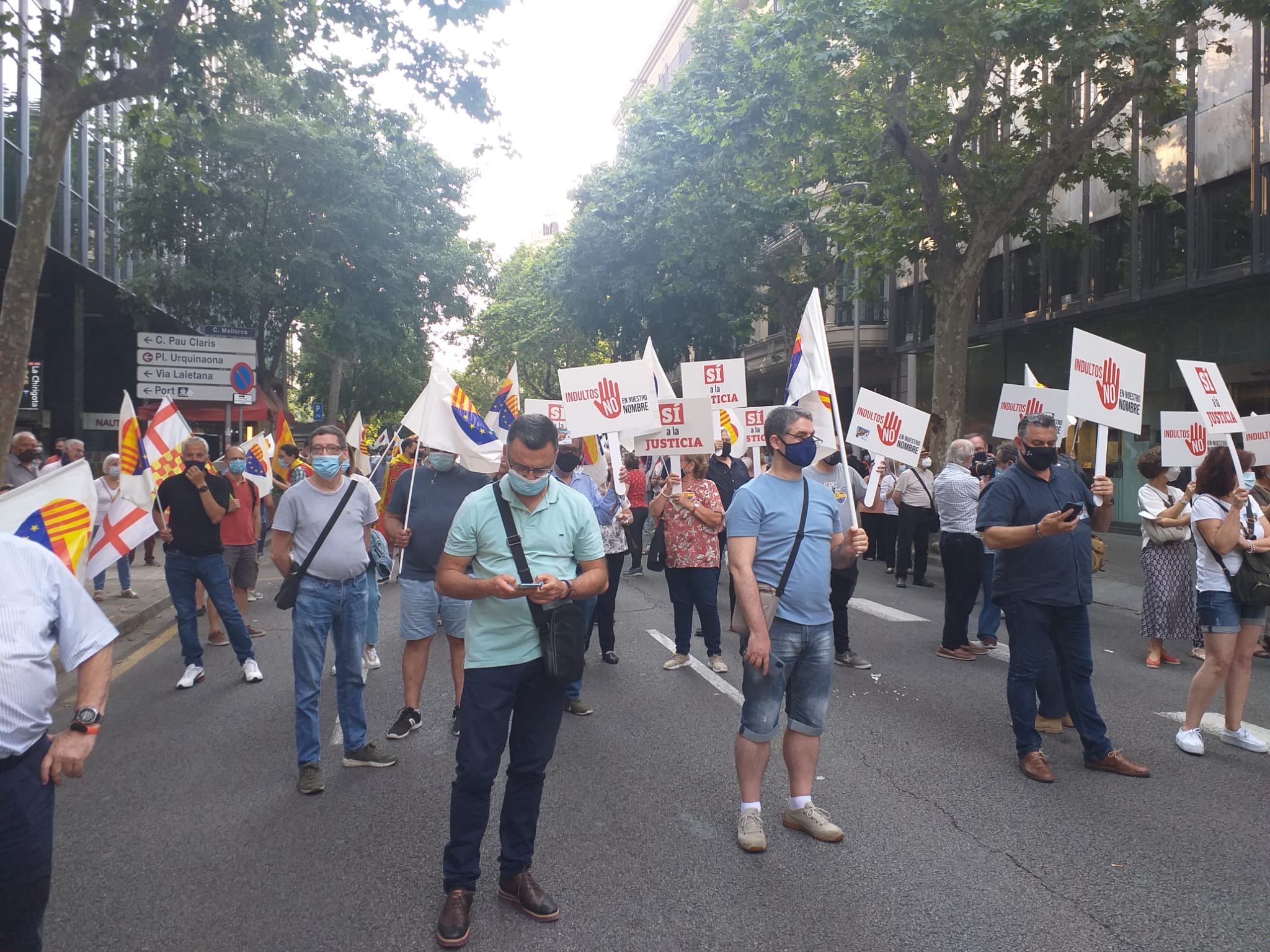 Manifestación delegacion gobierno indultos españolista / Marc Gonzalez