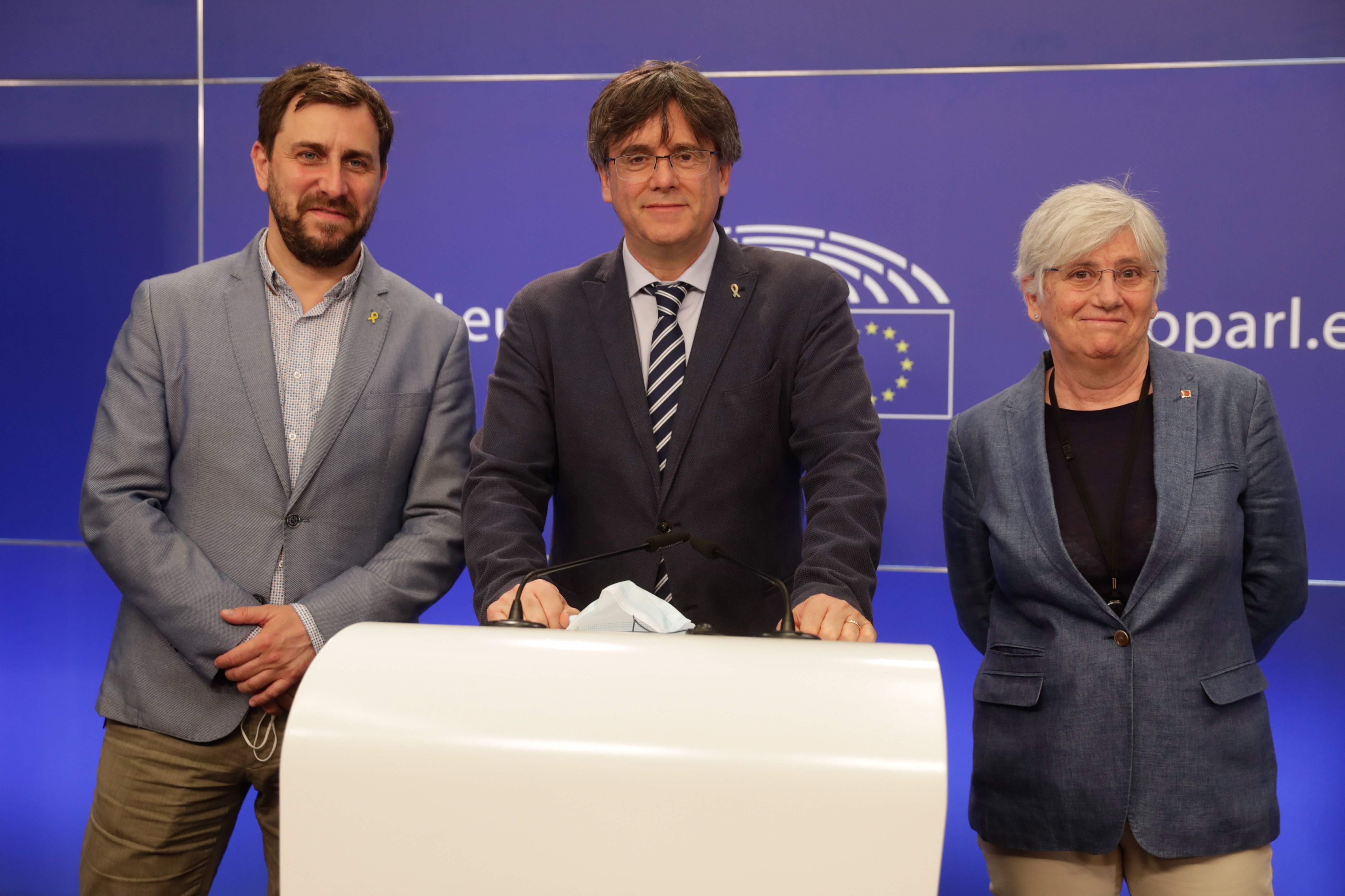 Toni Comín, Carles Puigdemont i Clara Ponsatí - EFE